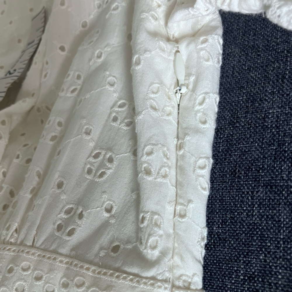 J CREW Off White Eyelet Aline Cotton Dress Size 8 - Picture 13 of 13